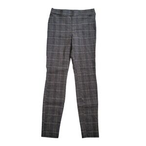 Simply Vera Wang Womens Taupe Plaid Skinny Pull On Pants Size Small Office